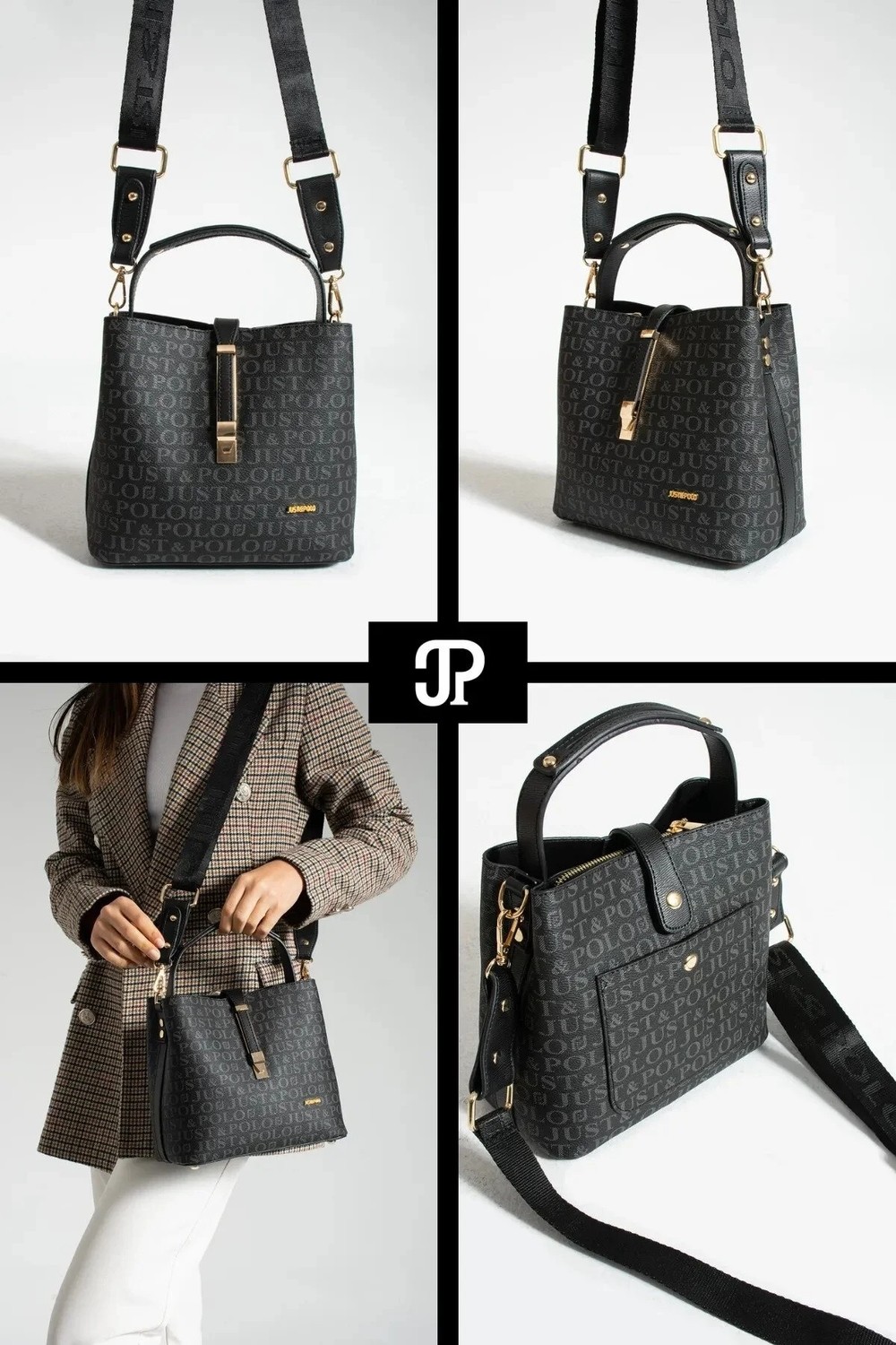 Just Polo Kadın Orta Boy Su Geçirmez Günlük Şık El ve Omuz Çantası Ebat 23 x 18 cm Shoulder Bag görsel 6