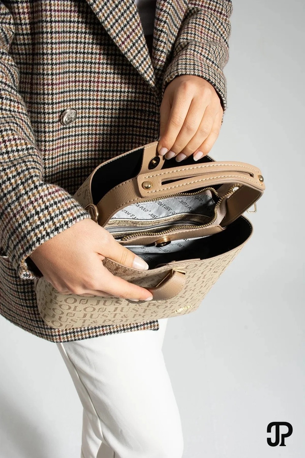 Just Polo Kadın Orta Boy Su Geçirmez Günlük Şık El ve Omuz Çantası Ebat 23 x 18 cm Shoulder Bag görsel 6