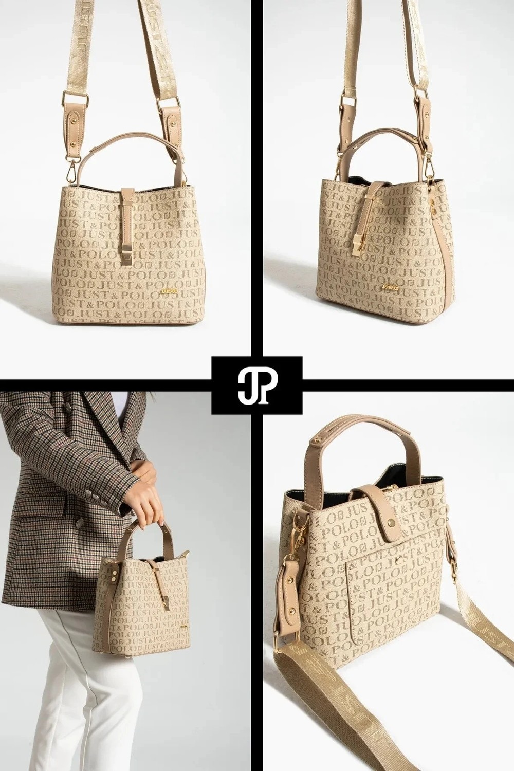 Just Polo Kadın Orta Boy Su Geçirmez Günlük Şık El ve Omuz Çantası Ebat 23 x 18 cm Shoulder Bag görsel 7