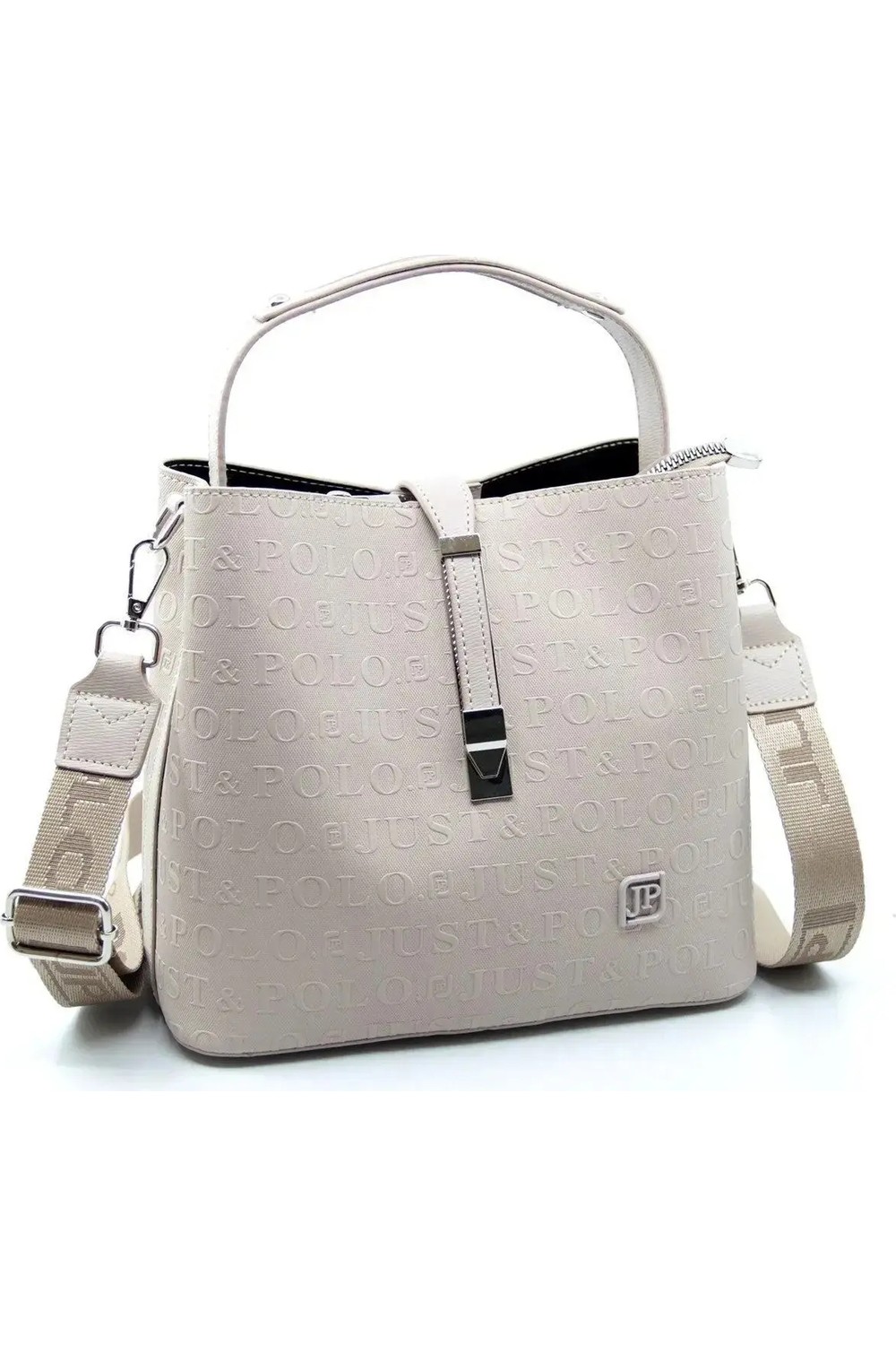 Just Polo Kadın Orta Boy 3 Bölmeli Ayarlanabilir Askılı Şık El & Omuz Çantası Shoulder Bag Ebat : 22 x 20 cm görsel 6