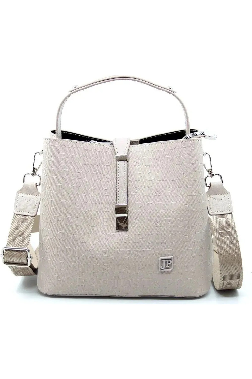 Just Polo Kadın Orta Boy 3 Bölmeli Ayarlanabilir Askılı Şık El & Omuz Çantası Shoulder Bag Ebat : 22 x 20 cm görsel 7