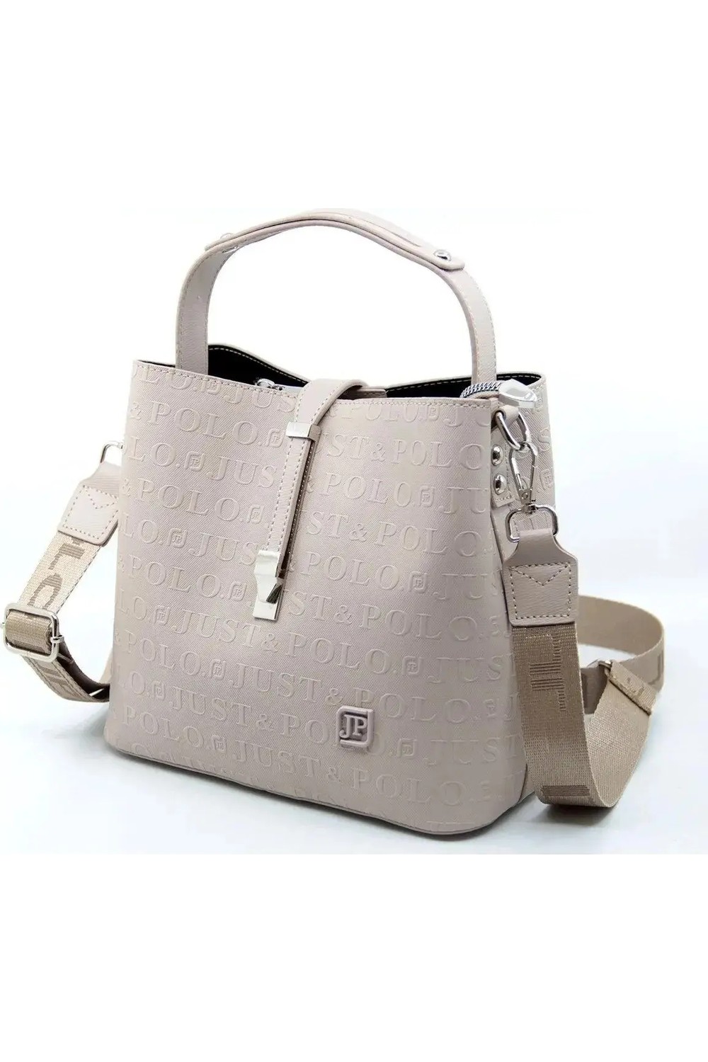 Just Polo Kadın Orta Boy 3 Bölmeli Ayarlanabilir Askılı Şık El & Omuz Çantası Shoulder Bag Ebat : 22 x 20 cm görsel 8