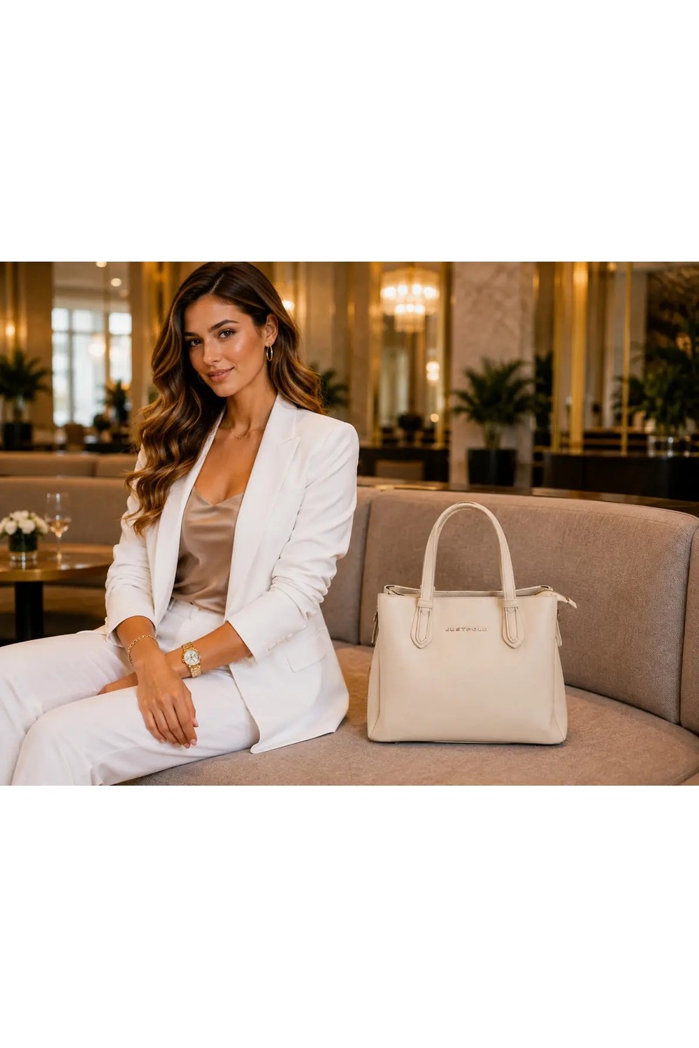 Just Polo Kadın Günlük Veya Özel Kullanıma Uygun Ayarlanabilir Askılı Lüks Tasarım El ve Omuz Çantası Shopper görsel 3