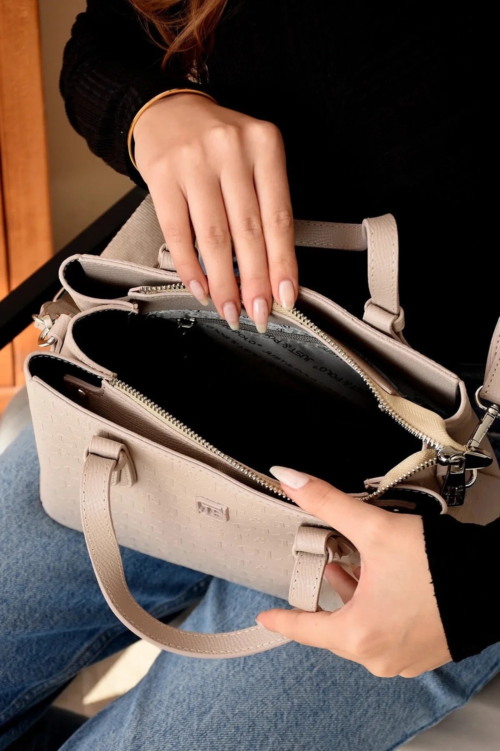 Just Polo Kadın Günlük Veya Özel Kullanıma Uygun Ayarlanabilir Askılı Lüks Tasarım El ve Omuz Çantası Shopper görsel 5