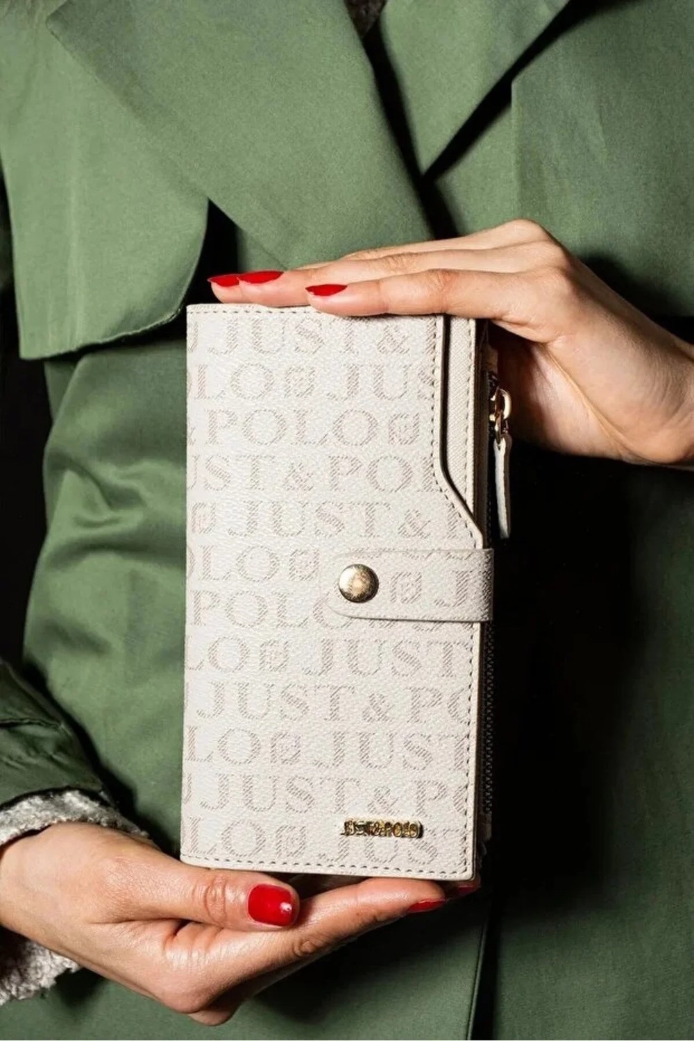 Just Polo Günlük Kombinlere Uygun Kadın 20 Kart Bölmeli Fermuarlı ve Kapaklı Cüzdan Shopper görsel 6