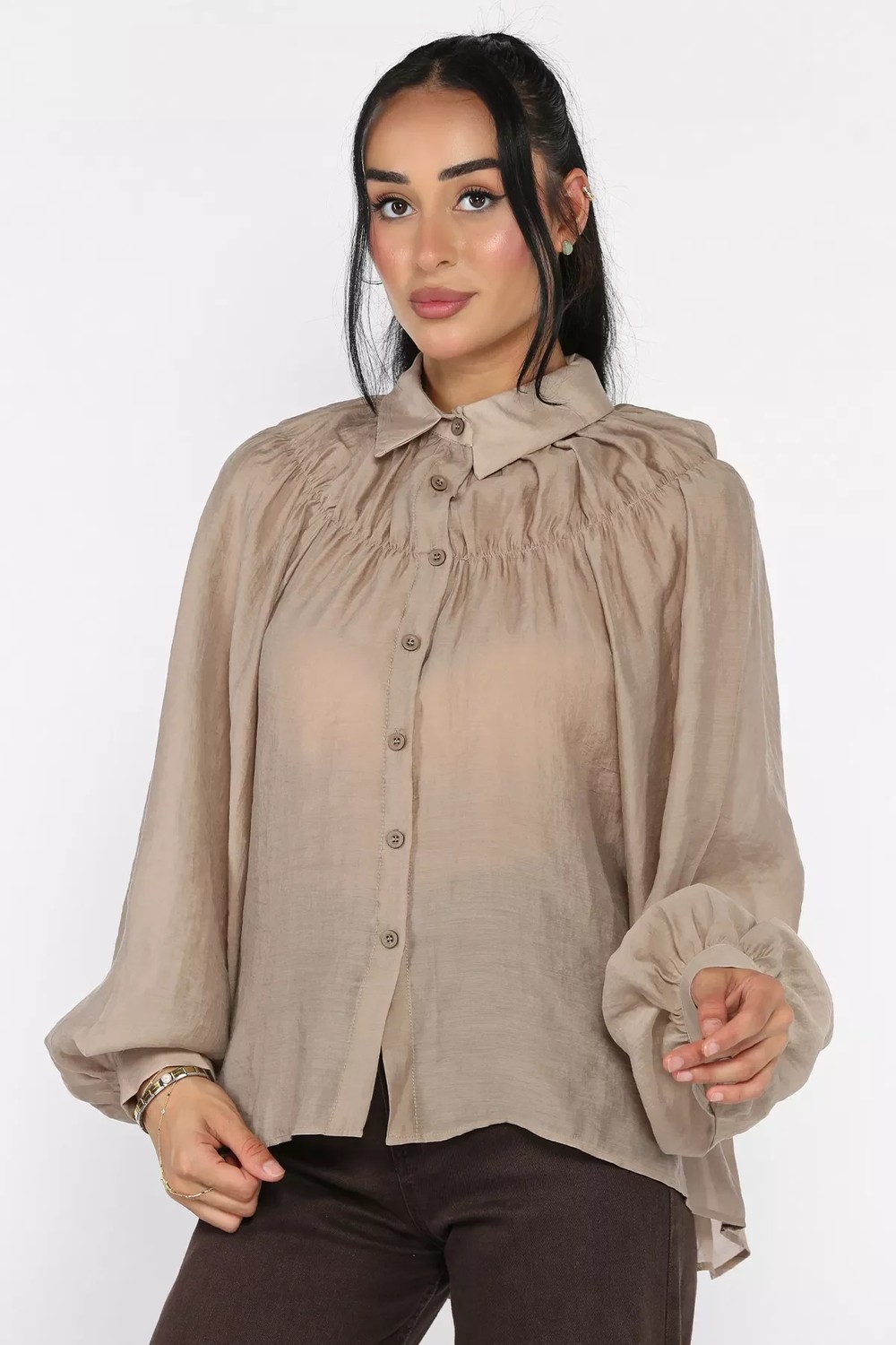 Gülseli Kadın Oversize Gömlek P-00022764 görsel 2