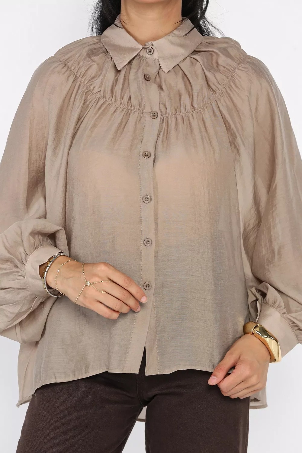 Gülseli Kadın Oversize Gömlek P-00022764 görsel 3