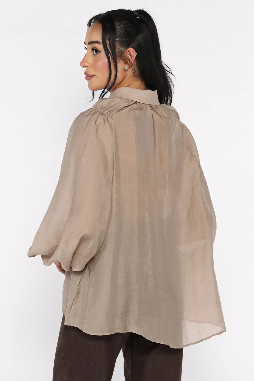 Gülseli Kadın Oversize Gömlek P-00022764 görsel 4
