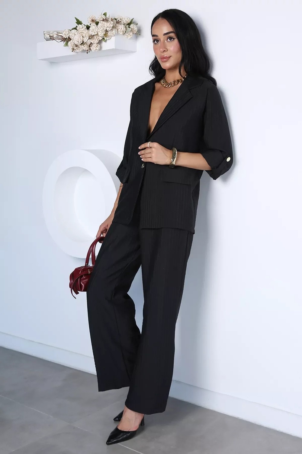 Gülseli Kadın Ceket Pantolon Ikili Takım P-00022966 görsel 2