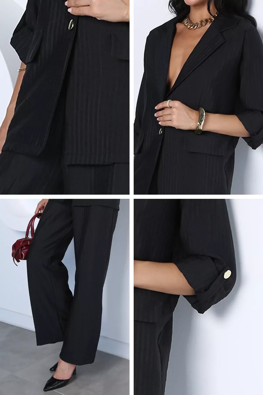 Gülseli Kadın Ceket Pantolon Ikili Takım P-00022966 görsel 5