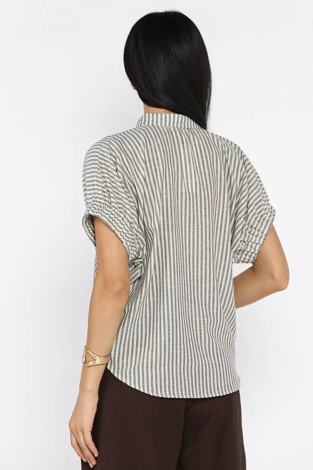 Gülseli Kol Lastıklı Kısa Gömlek P-00022806 görsel 5