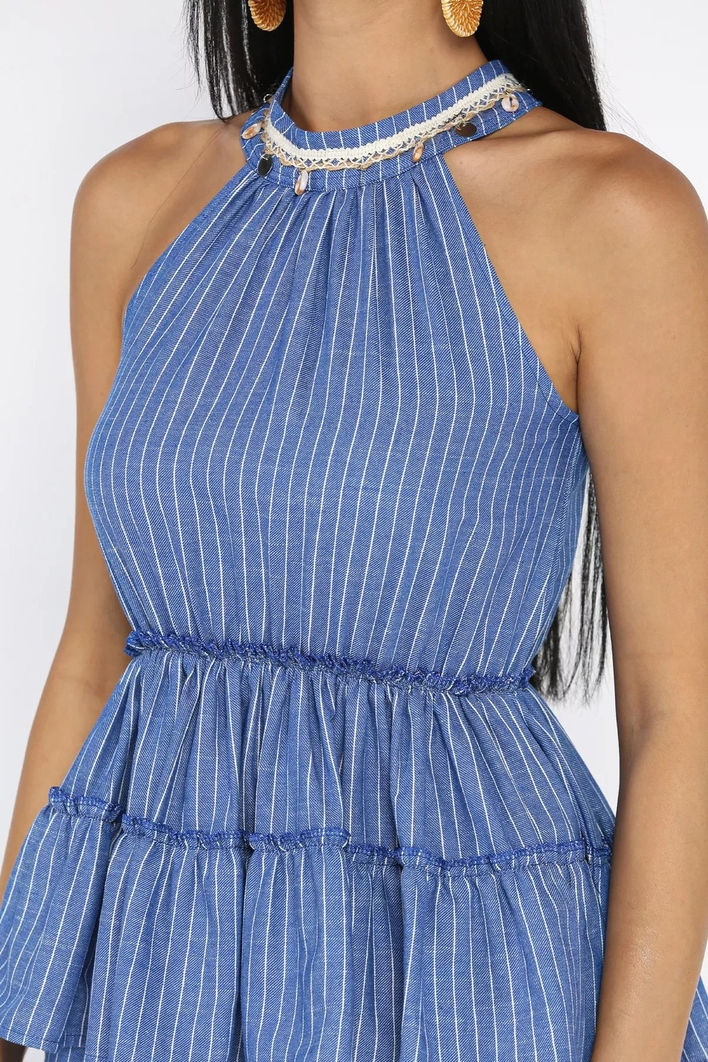 Gülseli Çizgili Bel Lastikli Bluz Pantolon Ikili Takım P-00022805 görsel 4