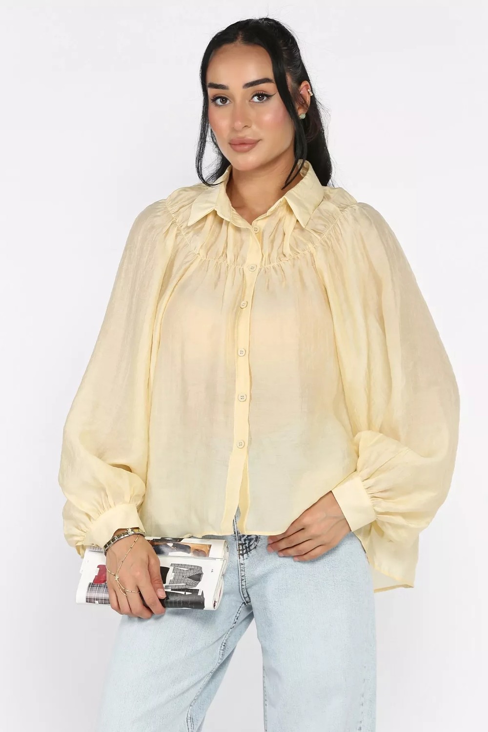 Gülseli Kadın Oversize Gömlek P-00022764