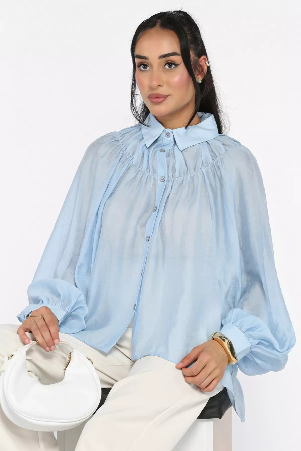 Gülseli Kadın Oversize Gömlek P-00022764