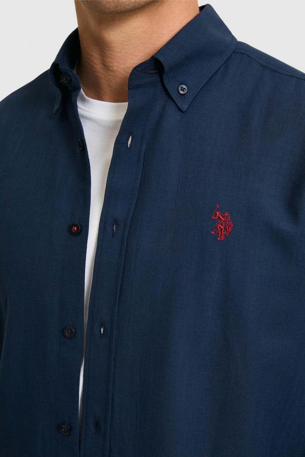 U.S. Polo Assn. Erkek Siyah Uzun Kollu Basic Gömlek 50324708-VR046 görsel 7