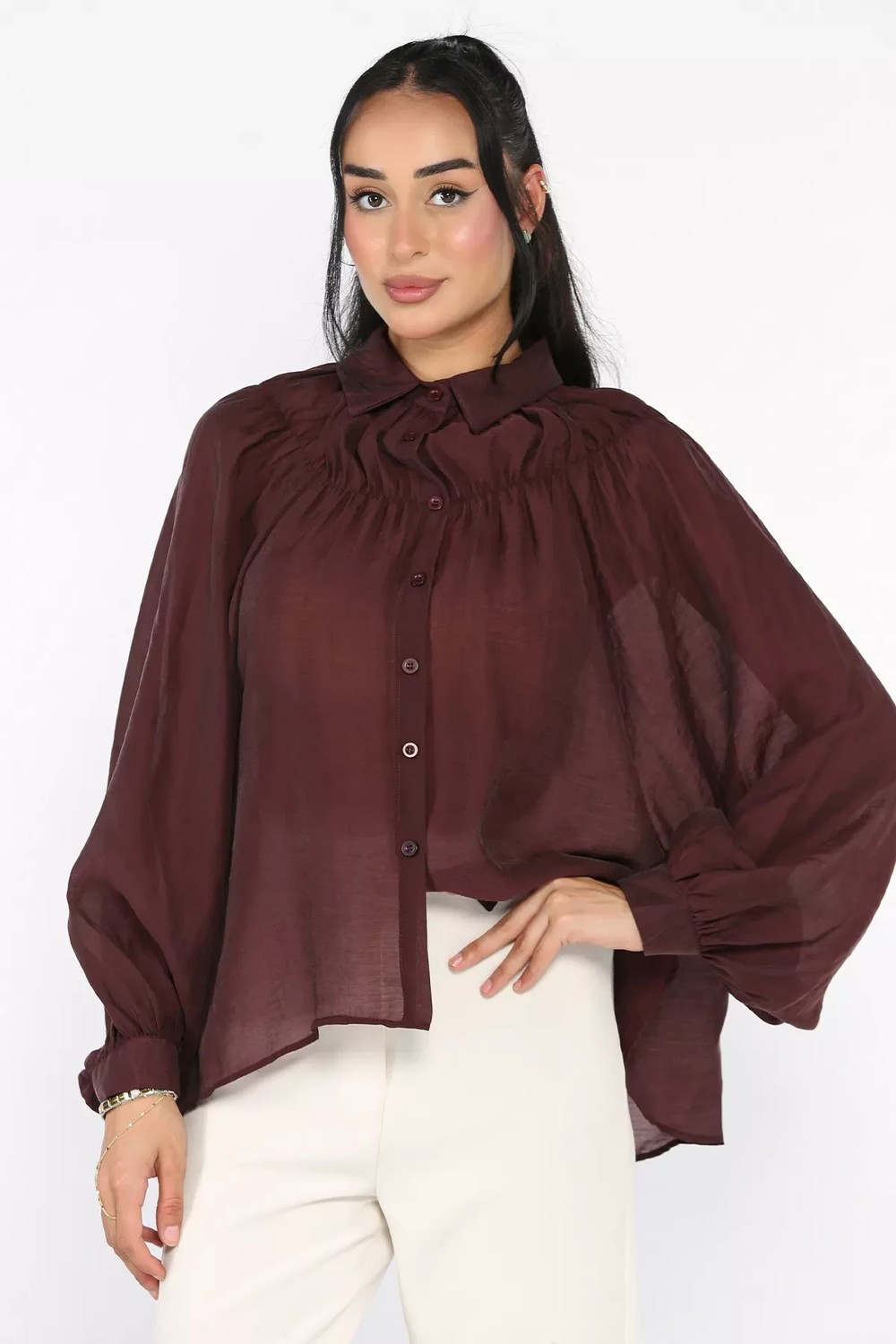 Gülseli Kadın Oversize Gömlek P-00022764