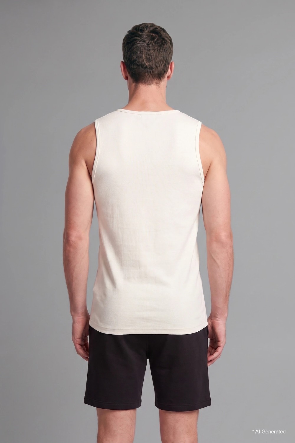 DeFacto %100 Pamuk Regular Fit Bisiklet Yaka Ekru Atlet H7131AX26SM görsel 4