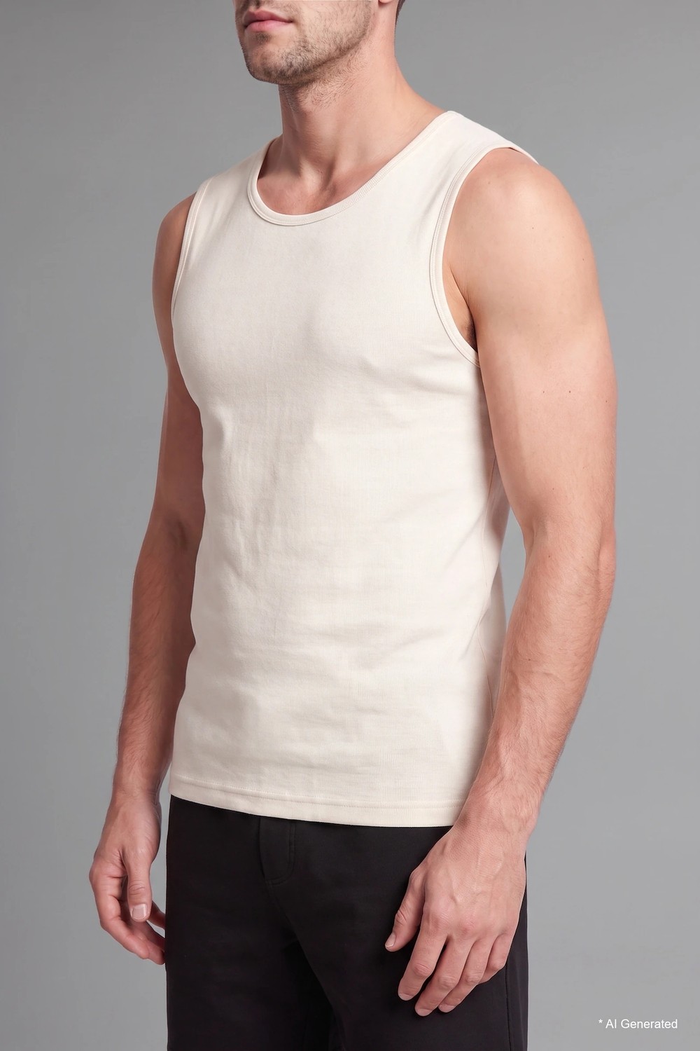 DeFacto %100 Pamuk Regular Fit Bisiklet Yaka Ekru Atlet H7131AX26SM görsel 5