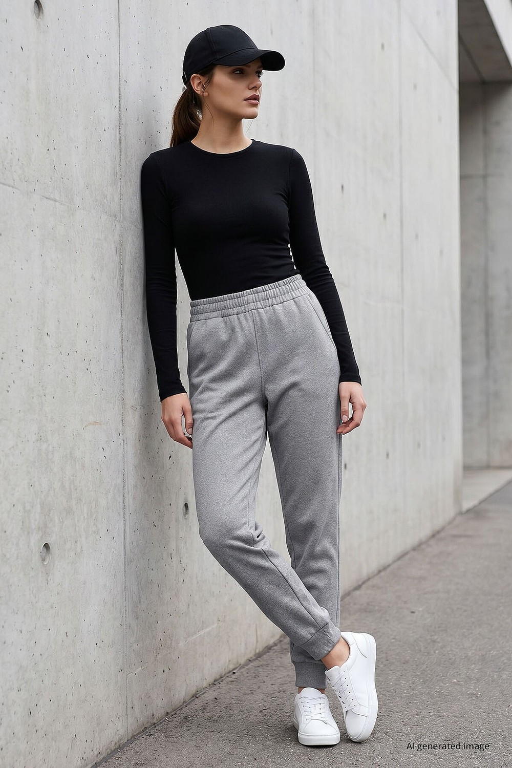Tommy Life İndigo Yüksek Bel Jogger Rahat Form Manşetli Kadın Eşofman Alt - 94561 görsel 7