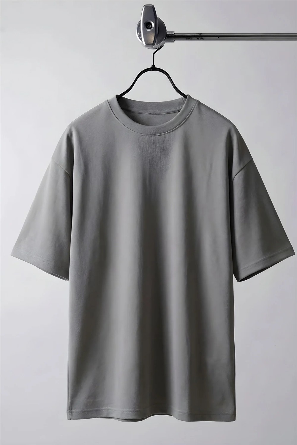 Teenage Millionaire Erkek Gri Basic Düz Baskısız Oversize Salas Boyfriend T-Shirt görsel 4