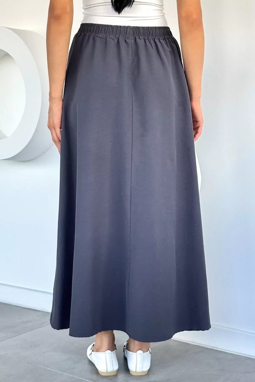 Gülseli Kadın Bel Lastikli Çift Cepli Etek P-00022546 görsel 4