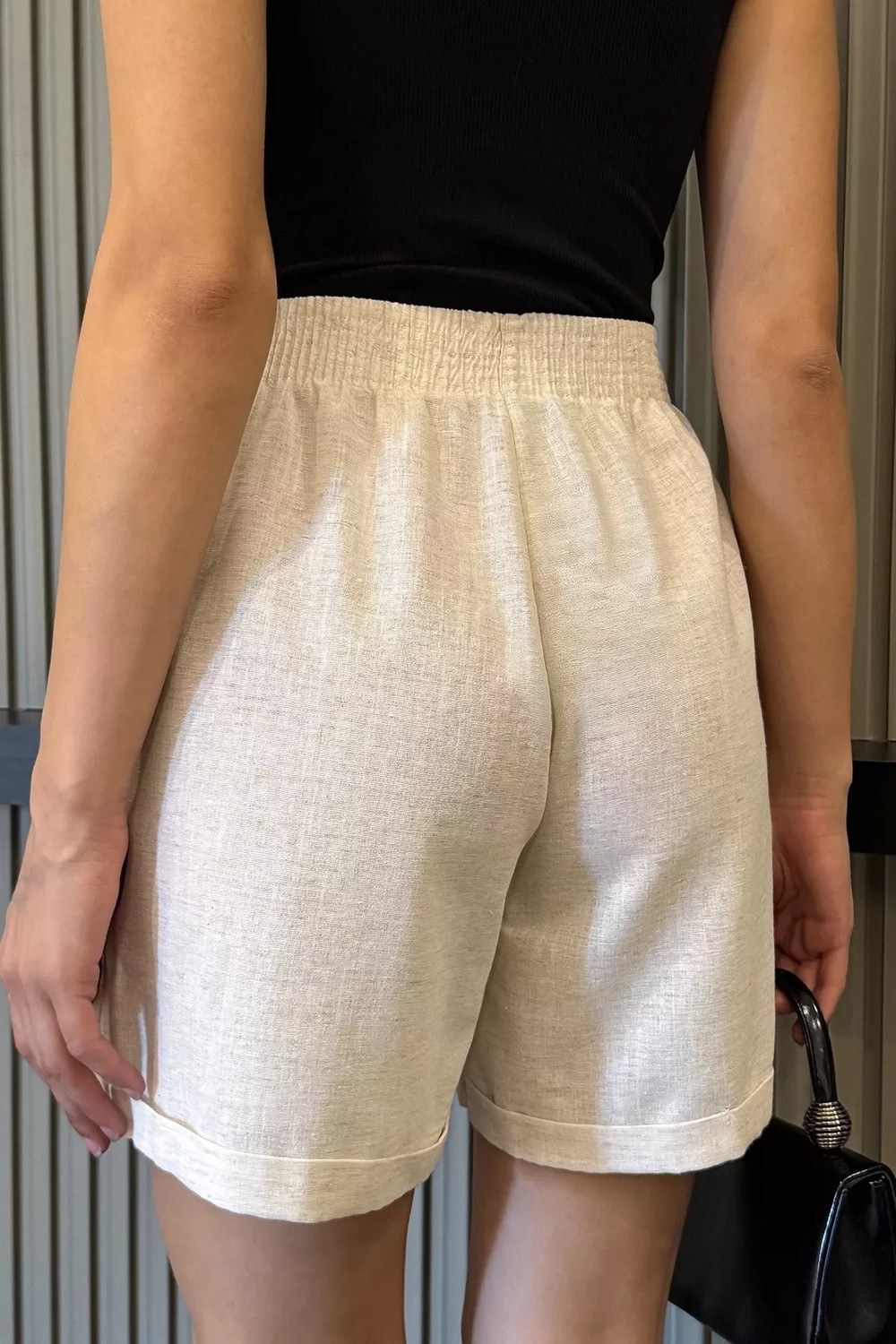 Gülseli Kadın Keten Şort P-00022599 görsel 4