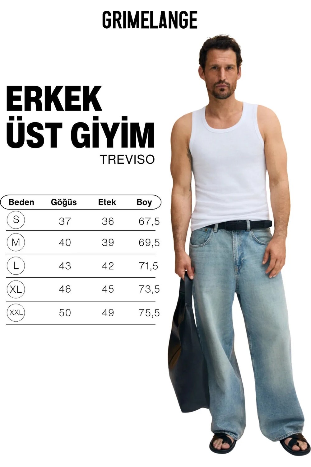 Grimelange Trevıso Erkek Yumuşak ve Esnek Kumaşlı Organik Pamuklu Slim Fit Siyah Atlet görsel 2