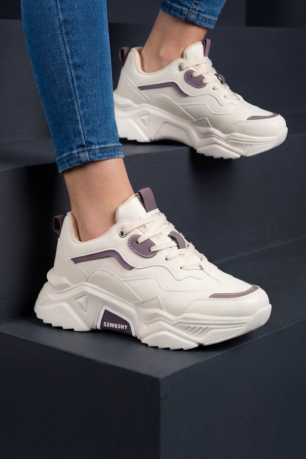 Dark Seer Kadın Beyaz Pudra Sneaker Spor Ayakkabı 2026 - DS.PMD239K2110