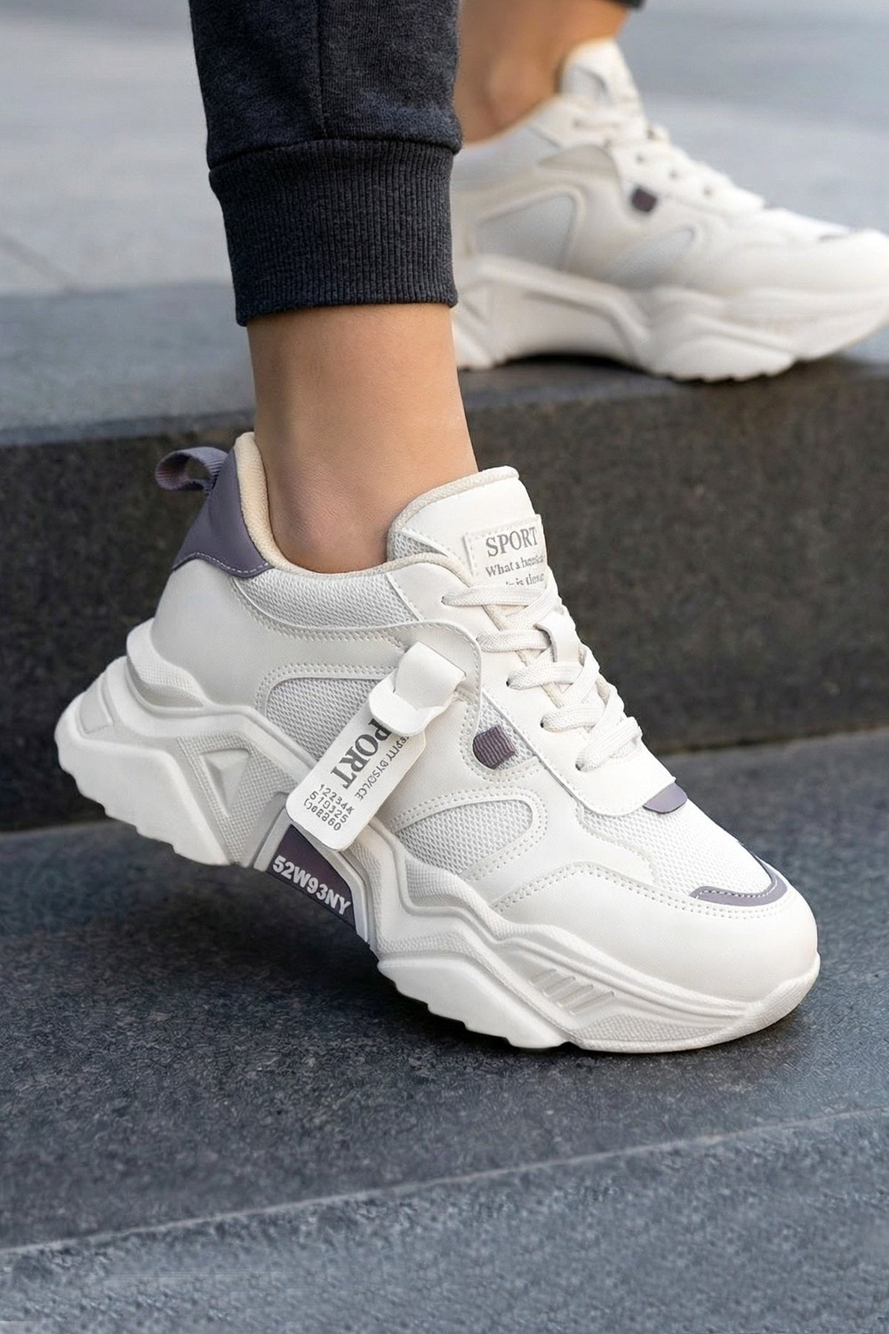 Dark Seer DS.PMD239K2051 Beyaz Siyah Kadın Sneaker Günlük Spor Ayakkabı görsel 7