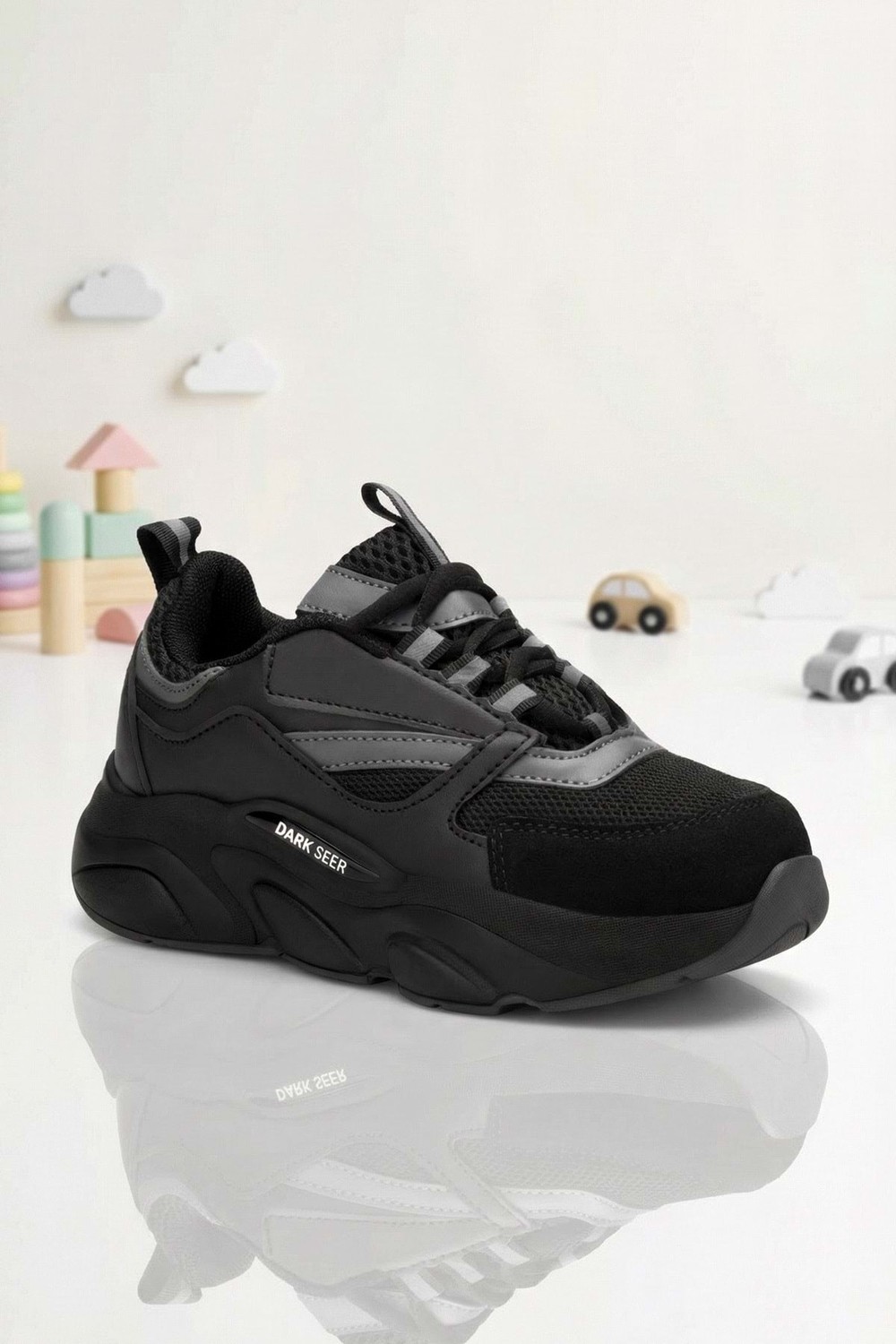 Dark Seer Çocuk Siyah Sneaker Spor Ayakkabı 2026 - Kids DS 1838