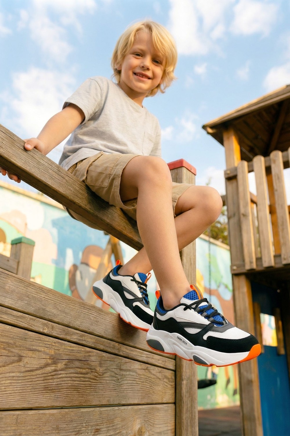 Dark Seer Çocuk Siyah Sneaker Spor Ayakkabı 2026 - Kids DS 1838 görsel 3
