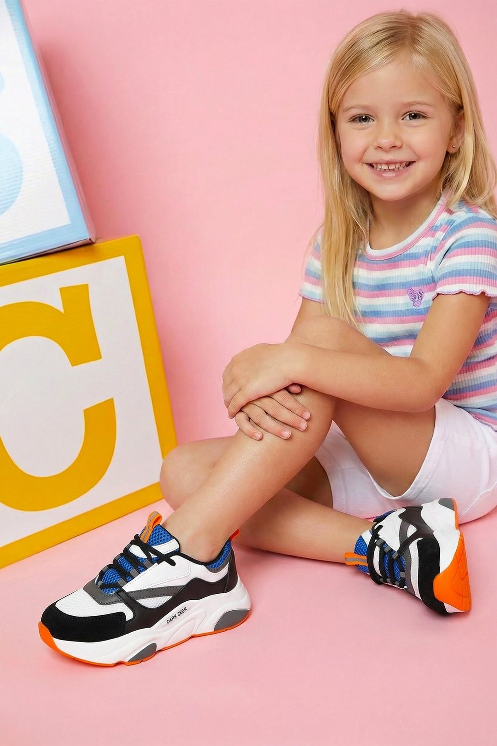 Dark Seer Çocuk Siyah Sneaker Spor Ayakkabı 2026 - Kids DS 1838 görsel 4