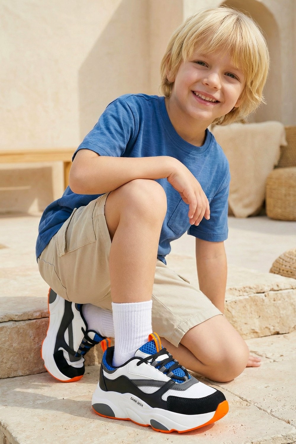 Dark Seer Çocuk Siyah Sneaker Spor Ayakkabı 2026 - Kids DS 1838 görsel 5
