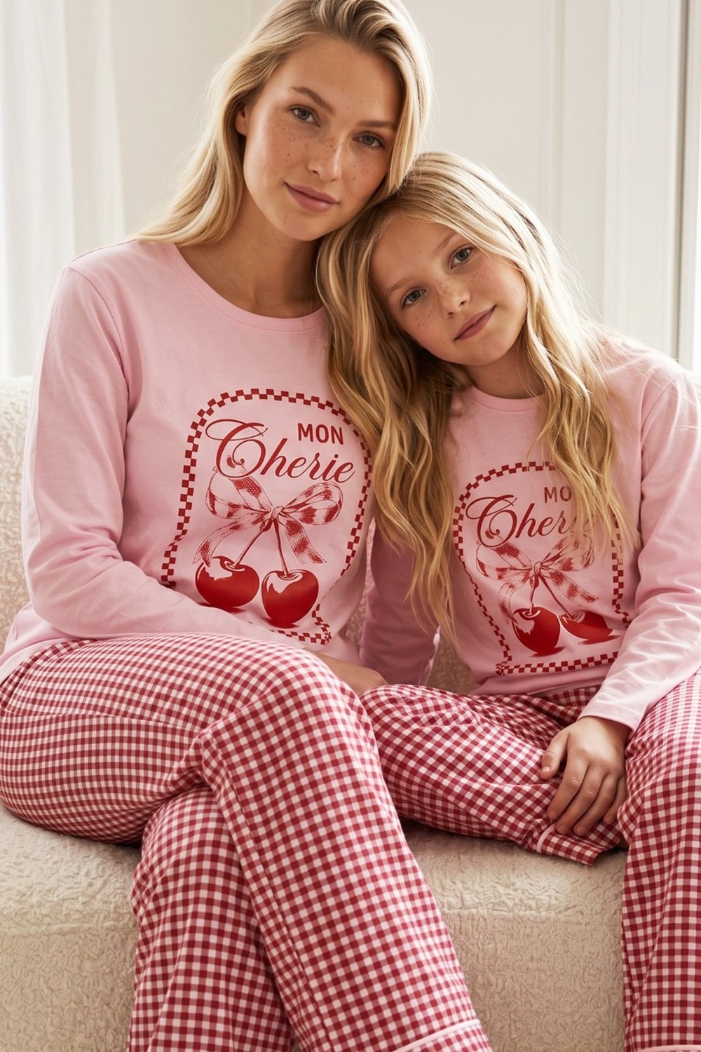 Siyah İnci Pembe Desenli Pamuklu Likralı Örme Pijama TAKIM26241166