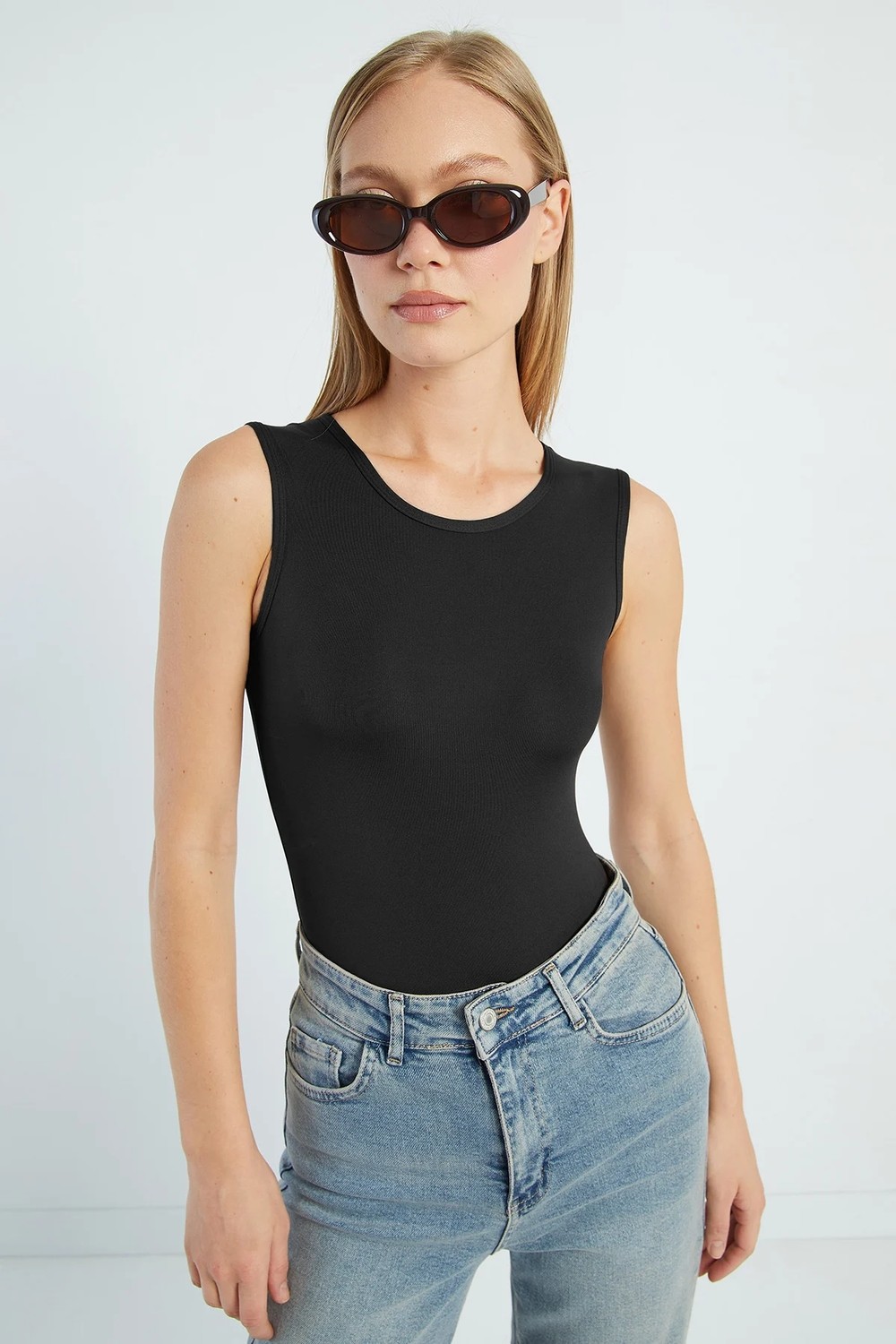 FullaModa Basic Bisiklet Yaka Çıtçıtlı Body