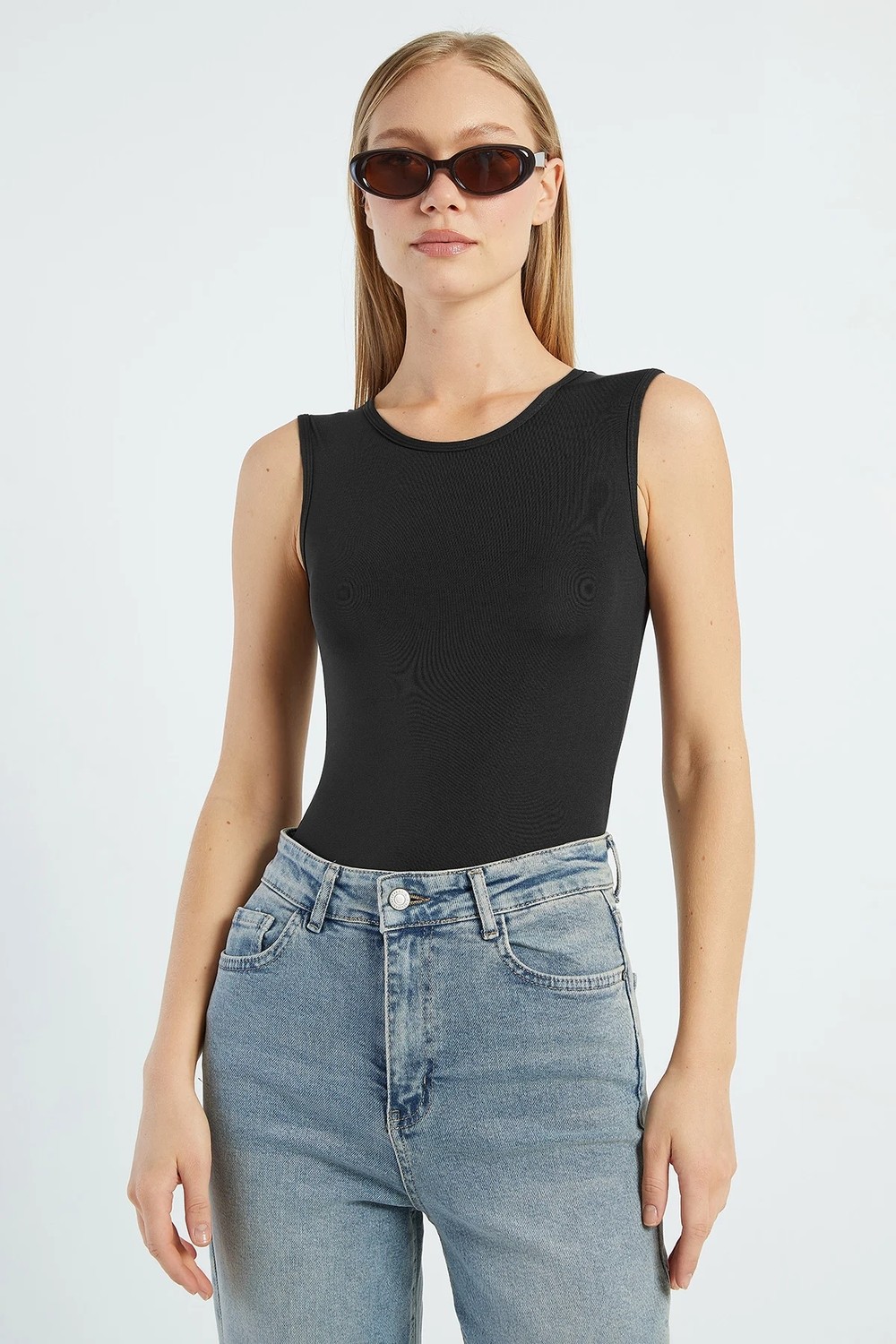 FullaModa Basic Bisiklet Yaka Çıtçıtlı Body görsel 2