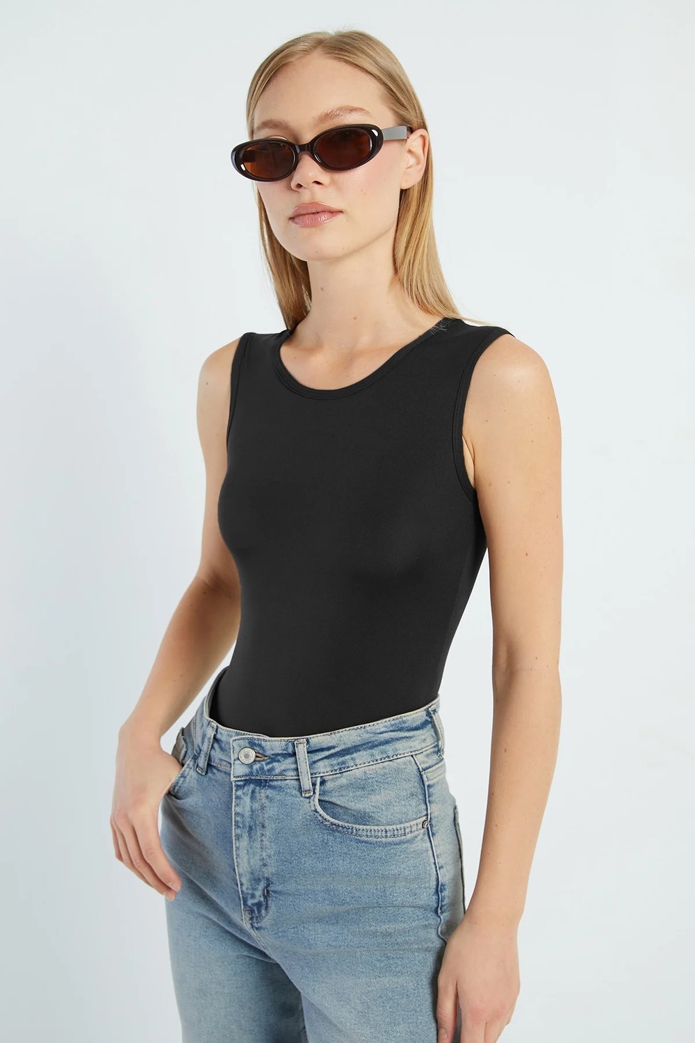 FullaModa Basic Bisiklet Yaka Çıtçıtlı Body görsel 4