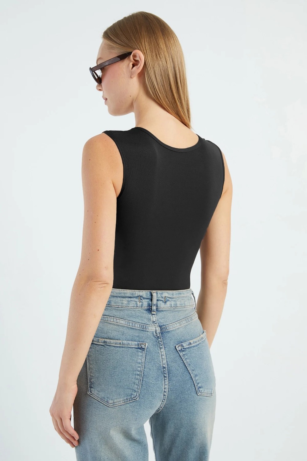 FullaModa Basic Bisiklet Yaka Çıtçıtlı Body görsel 5