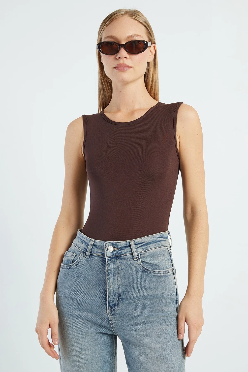 FullaModa Basic Bisiklet Yaka Çıtçıtlı Body görsel 8