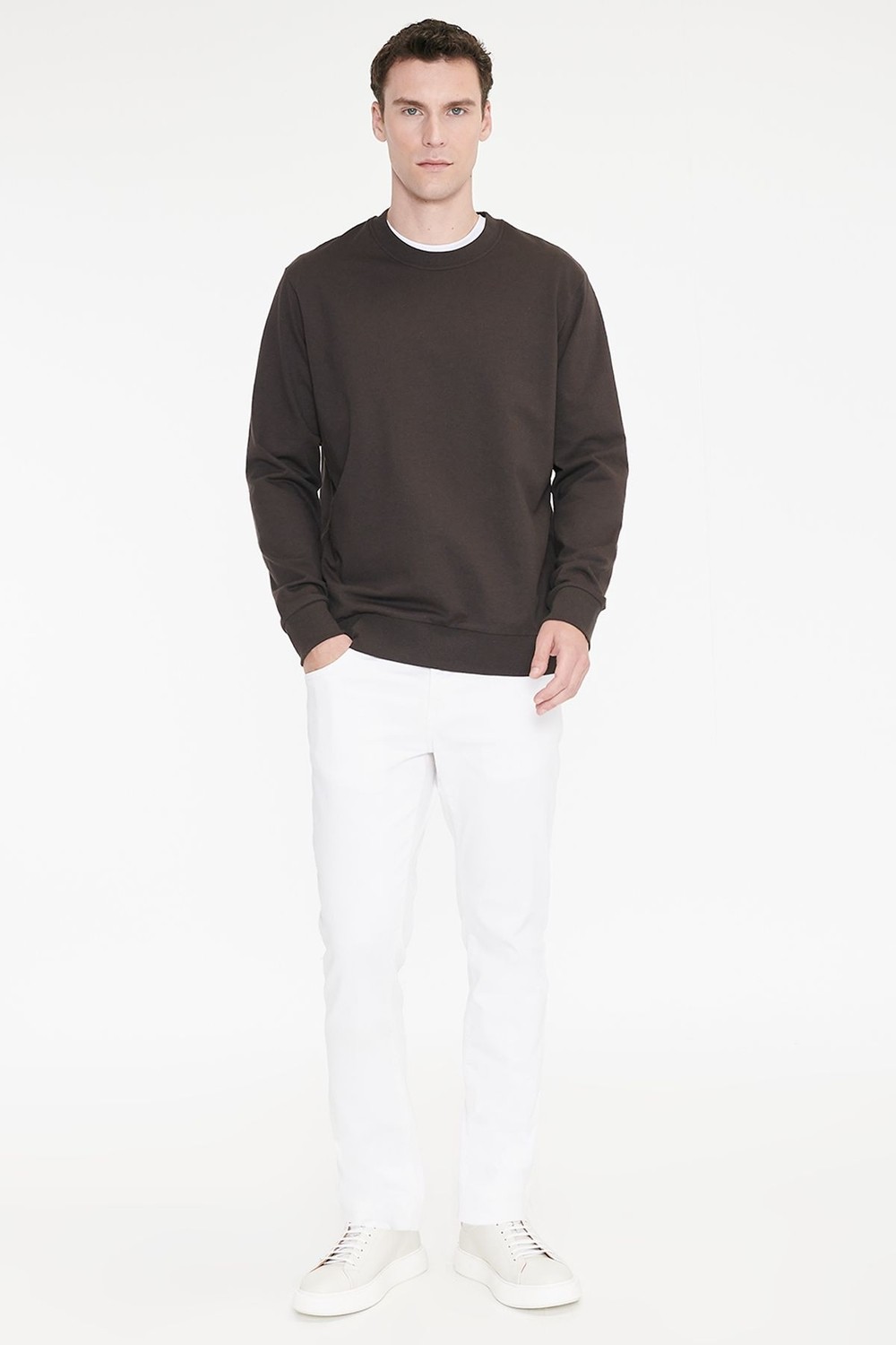 Altınyıldız Classics Pamuklu Standart Fit Normal Kesim 2 Iplik Bisiklet Yaka Sweatshirt görsel 2