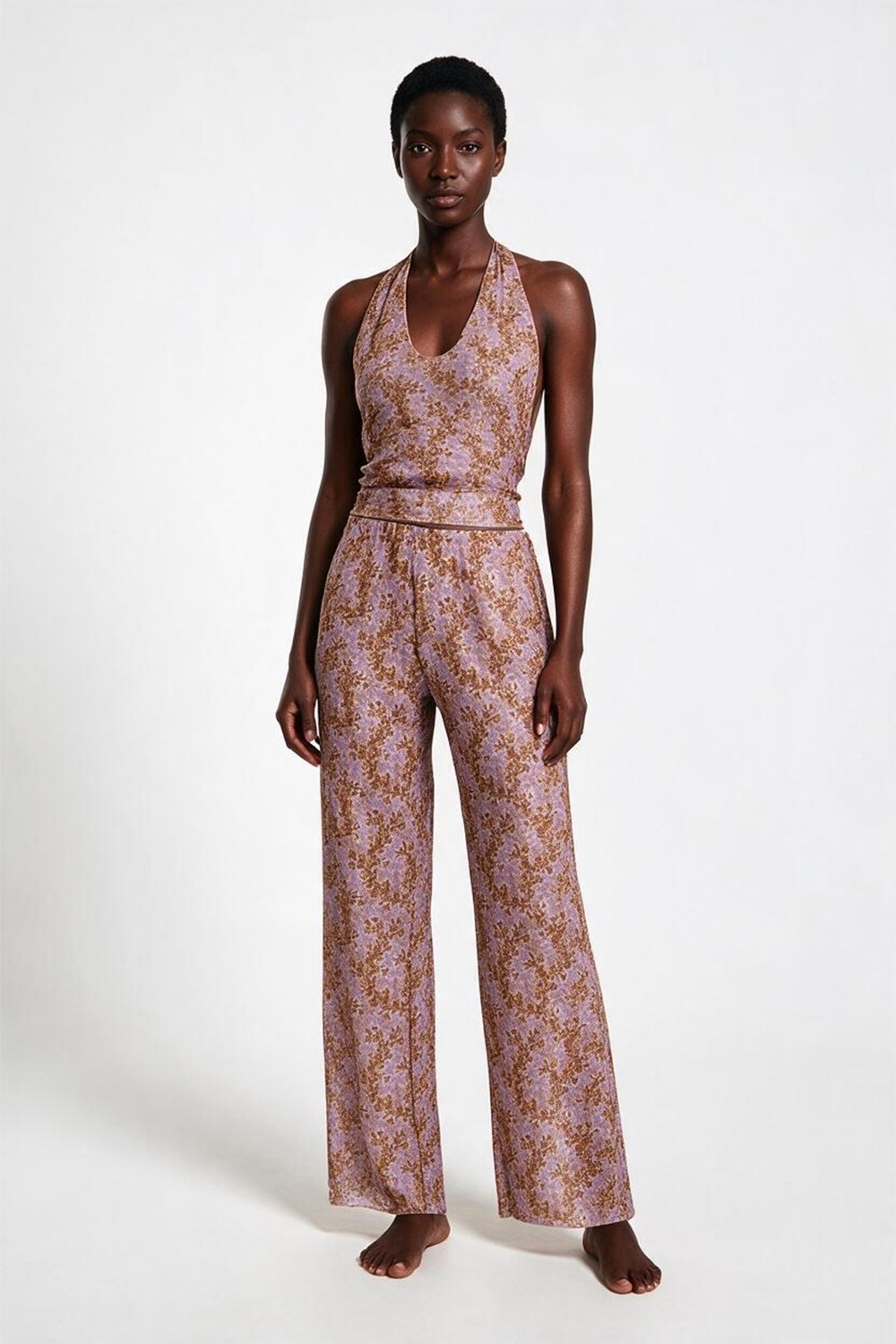 Aquella Desenli Tül Crop Top-Pantolon Takım