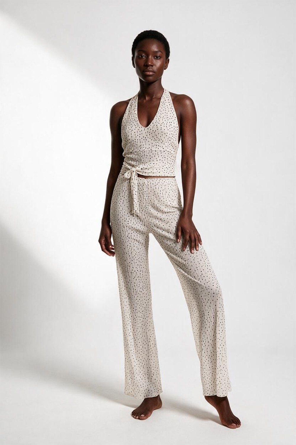 Aquella Desenli Tül Crop Top-Pantolon Takım