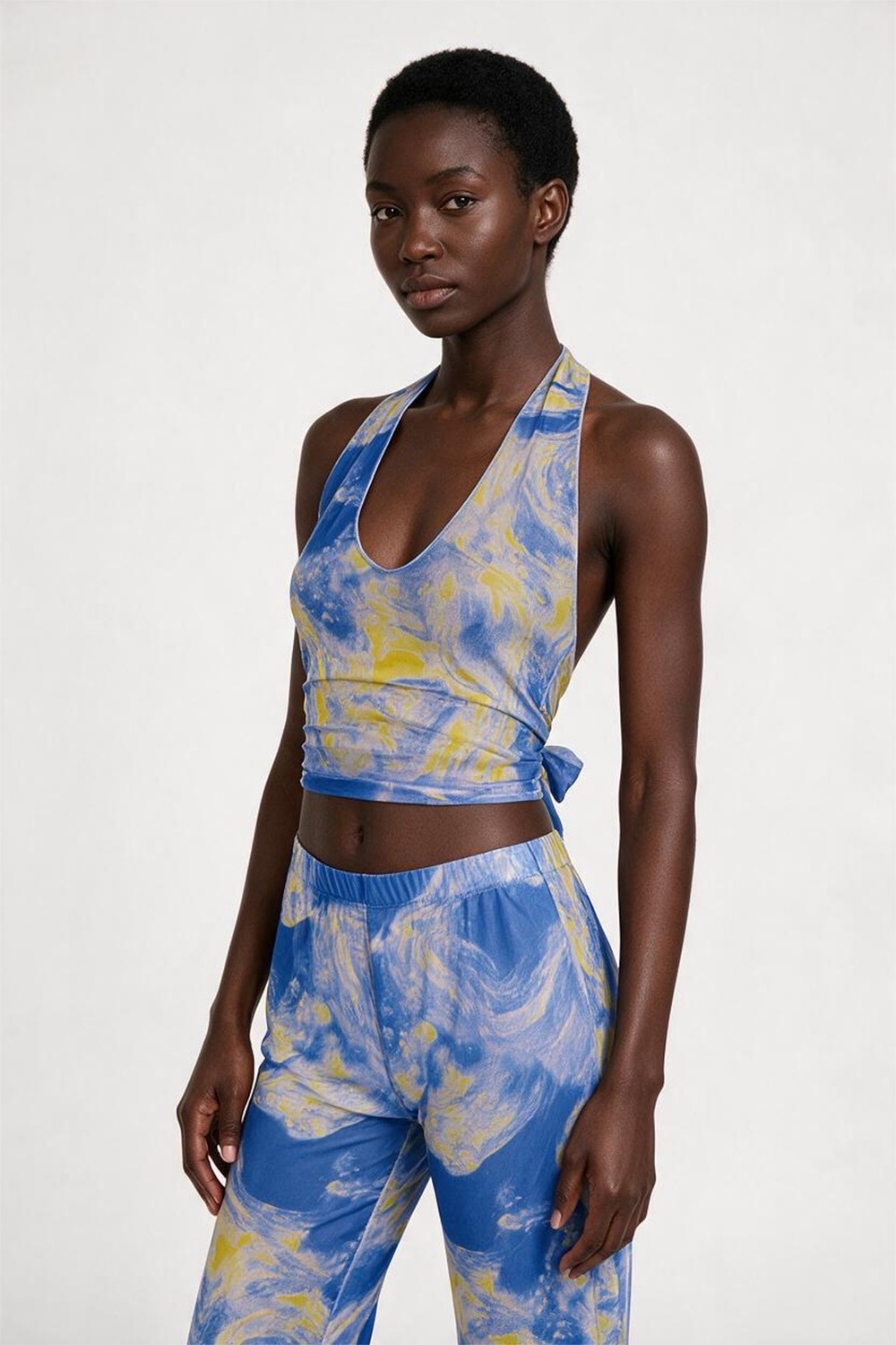 Aquella Desenli Tül Crop Top-Pantolon Takım görsel 2