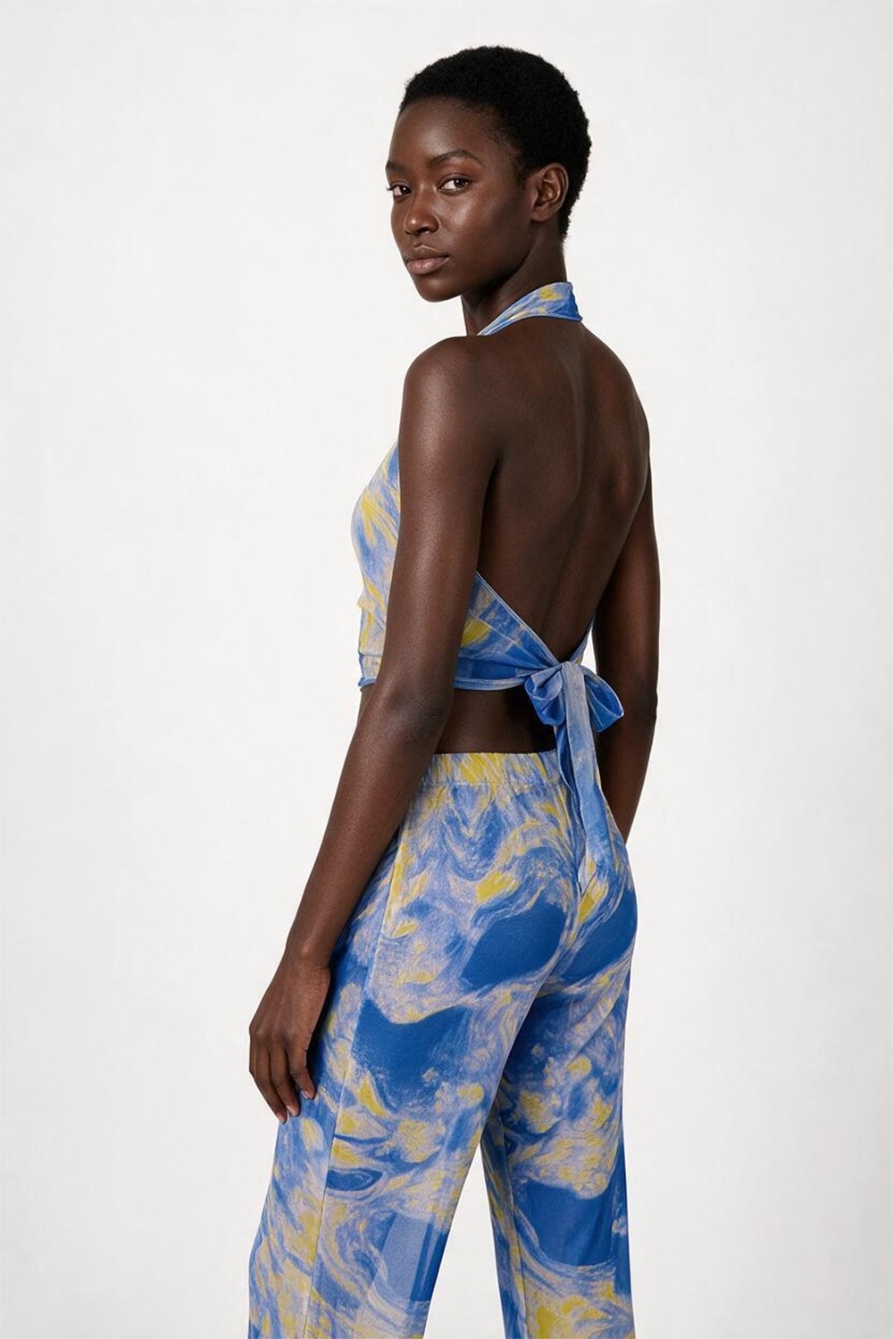 Aquella Desenli Tül Crop Top-Pantolon Takım görsel 3