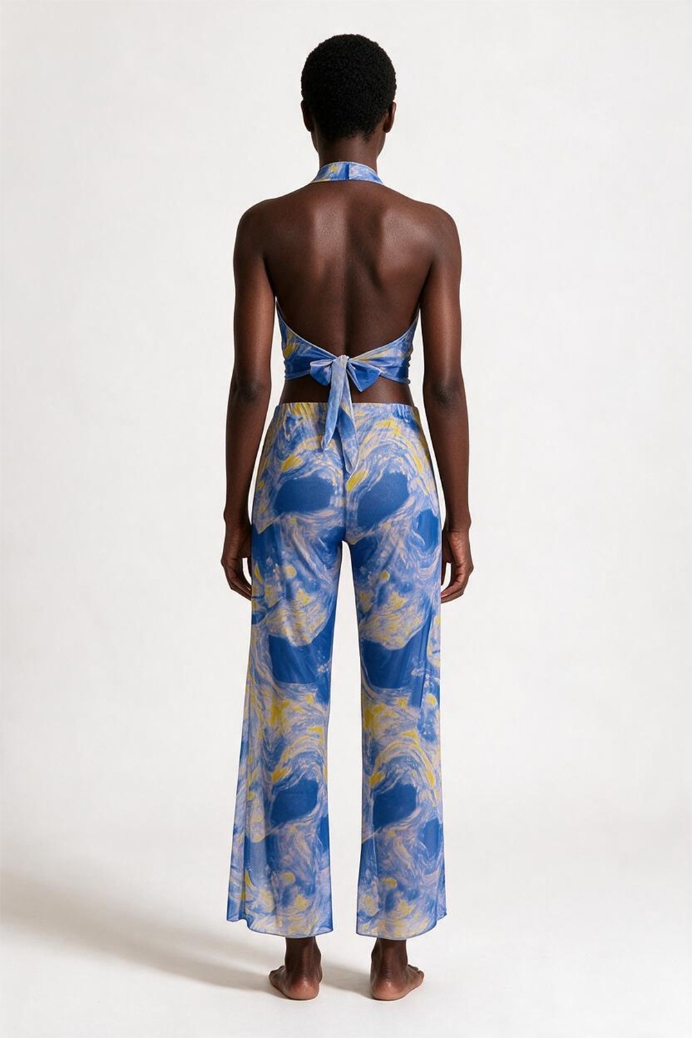 Aquella Desenli Tül Crop Top-Pantolon Takım görsel 4