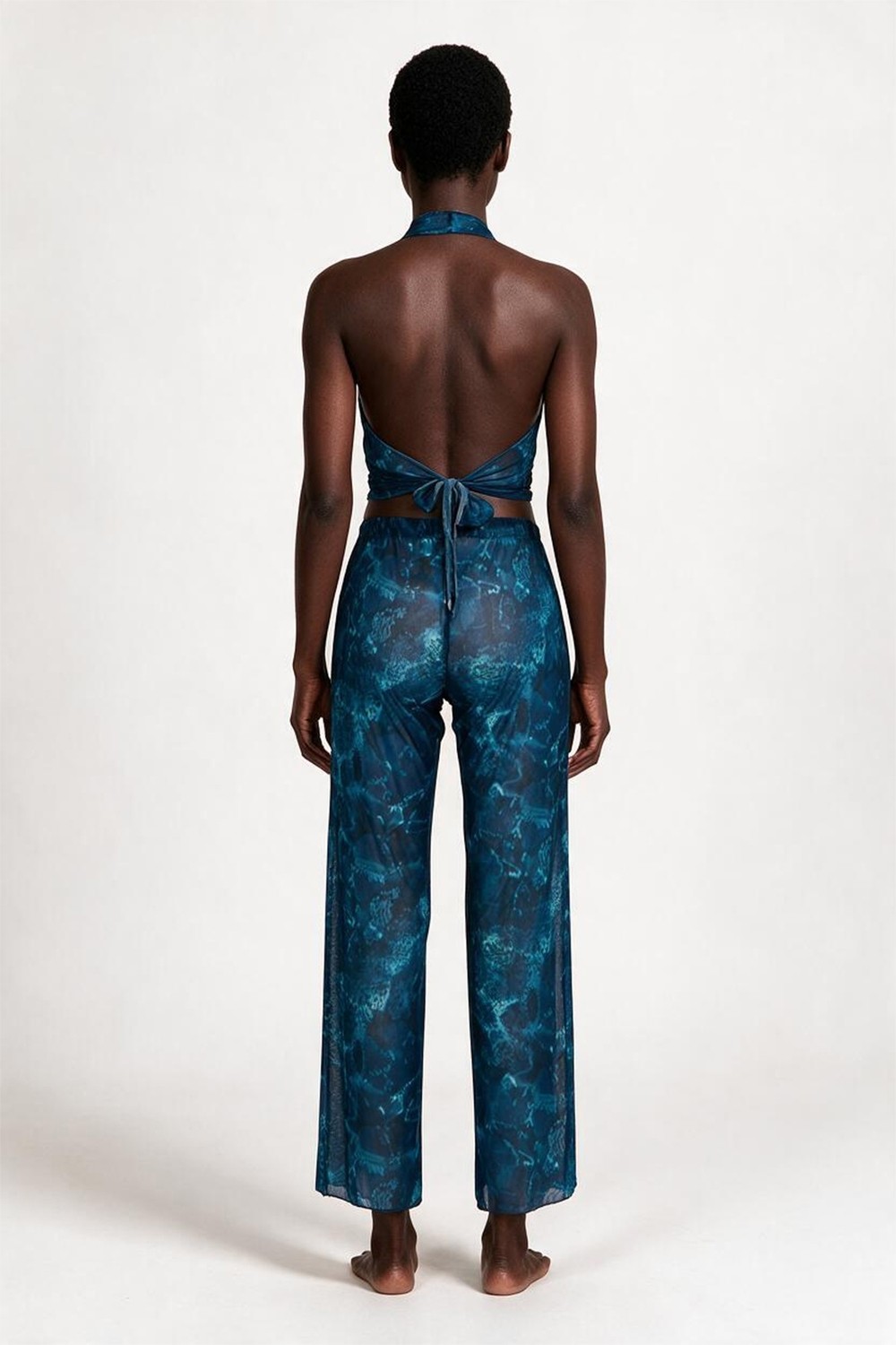 Aquella Desenli Tül Crop Top-Pantolon Takım görsel 3