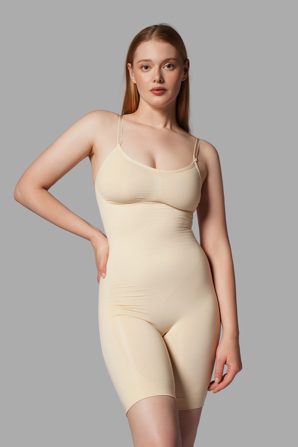 Fit Women 2 Beden Toparlayan Bel ve Basen Incelten Tam Boy Tüm Vüçüt Korsesi Seamless 9050