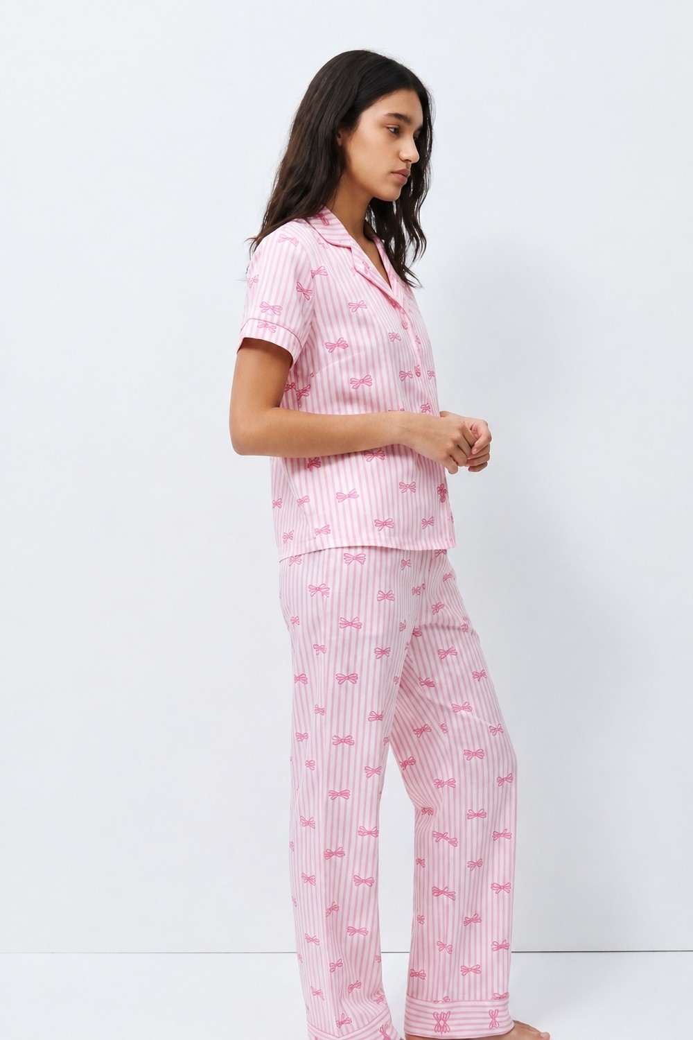 Fit Women Standart Boy Elastanlı Pembe Pijama Takımı