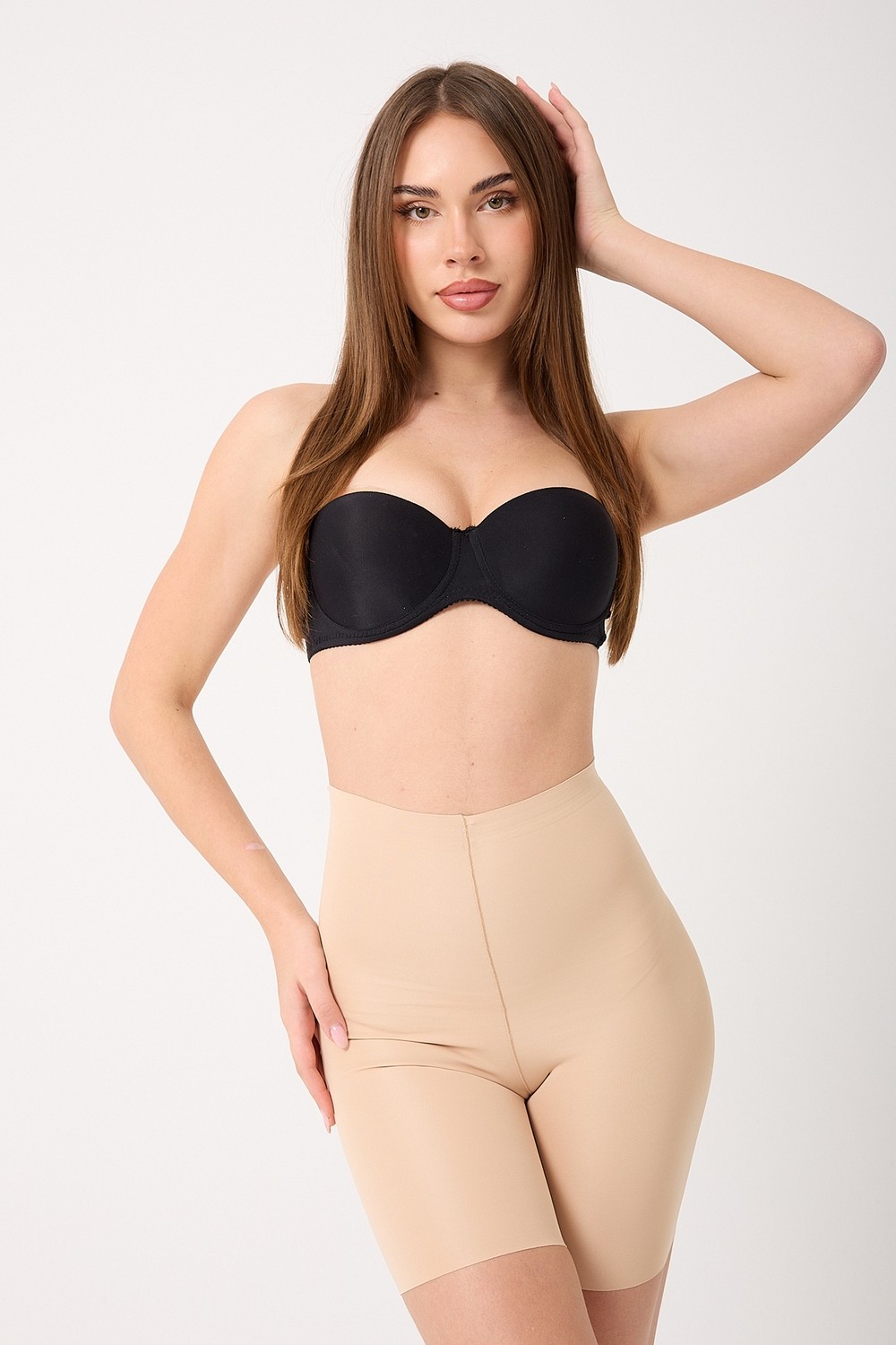 Fit Women Etkili Toparlayıcı Lazer Kesim Iz Yapmayan Hayalet Paçalı Dikişsiz Korse görsel 3