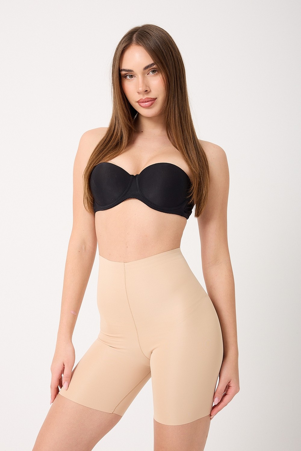 Fit Women Etkili Toparlayıcı Lazer Kesim Iz Yapmayan Hayalet Paçalı Dikişsiz Korse görsel 4